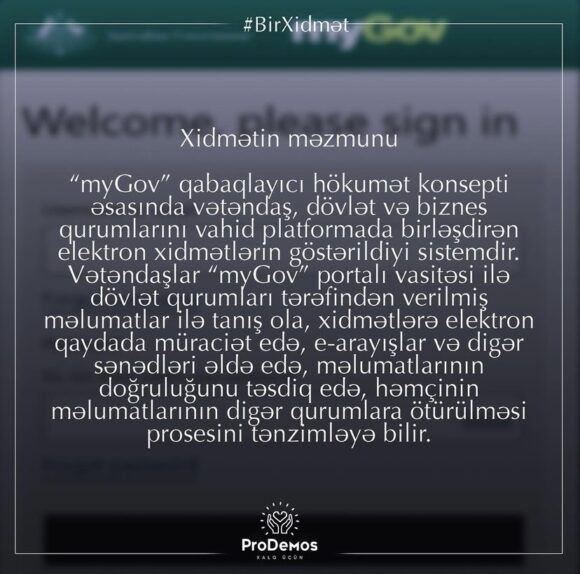 DXR və ya EGOV portalında “myGov” portalından istifadə qaydası 📌
